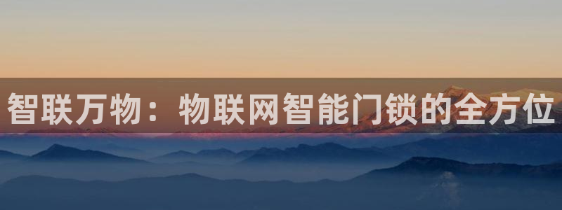 利记真正的官网是多少：智联万物：物联网智能门锁的全方位
