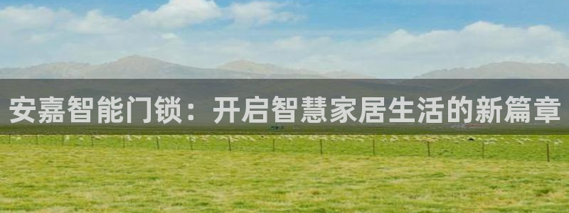 利记手机官网葡京备用：安嘉智能门锁：开启智慧家居生活的新篇章